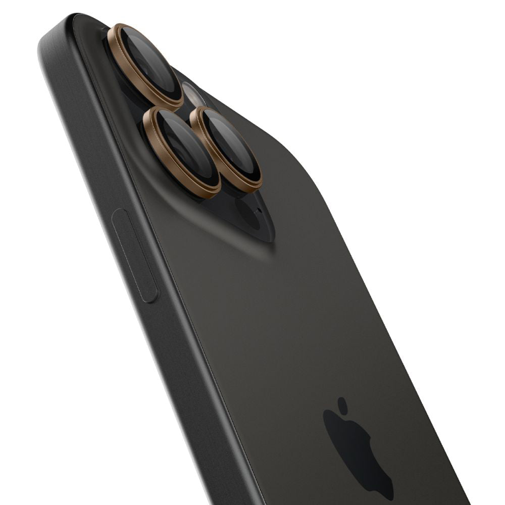 Защитно фолио за задна камера Spigen GlastR EZ FIT Optik Pro за Apple iPhone 16 Pro, закалено стъкло, комплект от 2 броя, бронз AGL08862