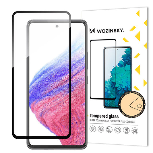 WZK Screen Protector за Samsung Galaxy A54 A546, защитно стъкло, пълно залепване, черен