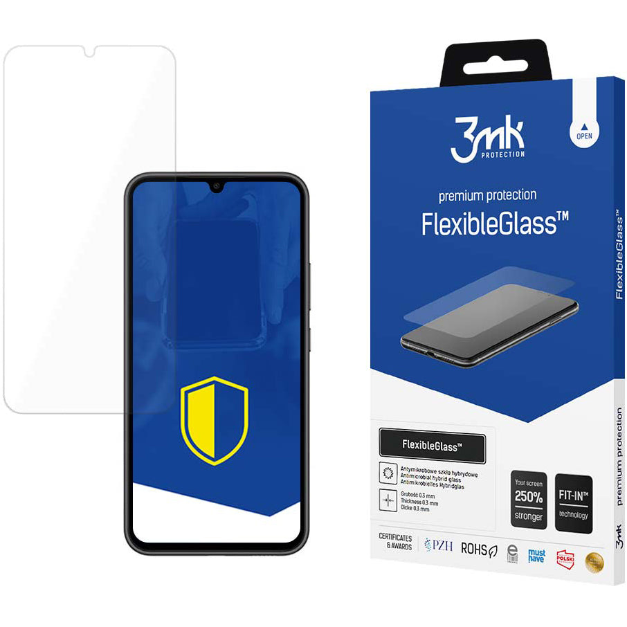 3MK FlexibleGlass Screen Protector за Samsung Galaxy A34 A346, гъвкаво стъкло, пълно залепване 