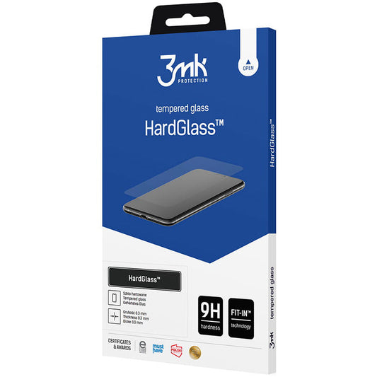 3MK HardGlass Screen Protector за Samsung Galaxy A34 A346, Full Glue, със стъклена защита, Full Glue 