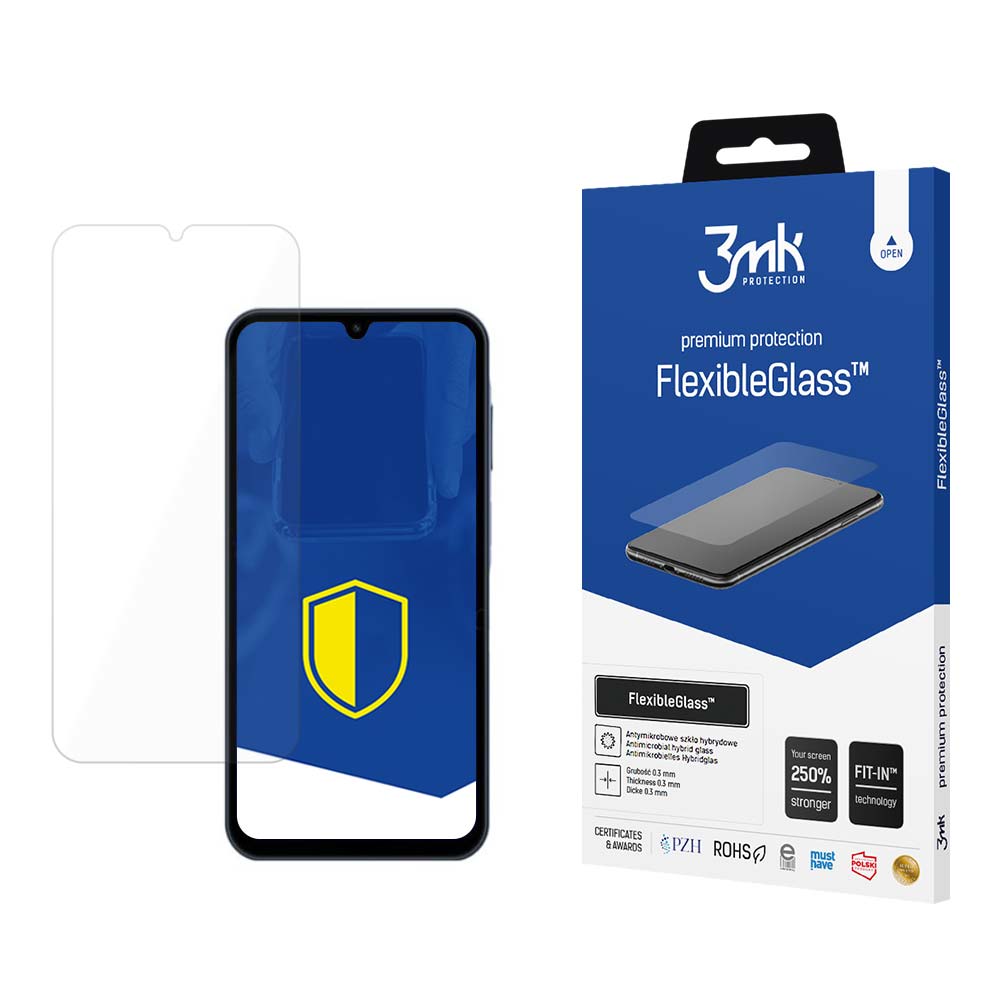 3MK FlexibleGlass Screen Protector за Samsung Galaxy A15 5G A156 / A15 A155 / A25 A256, гъвкаво стъкло, пълно залепване