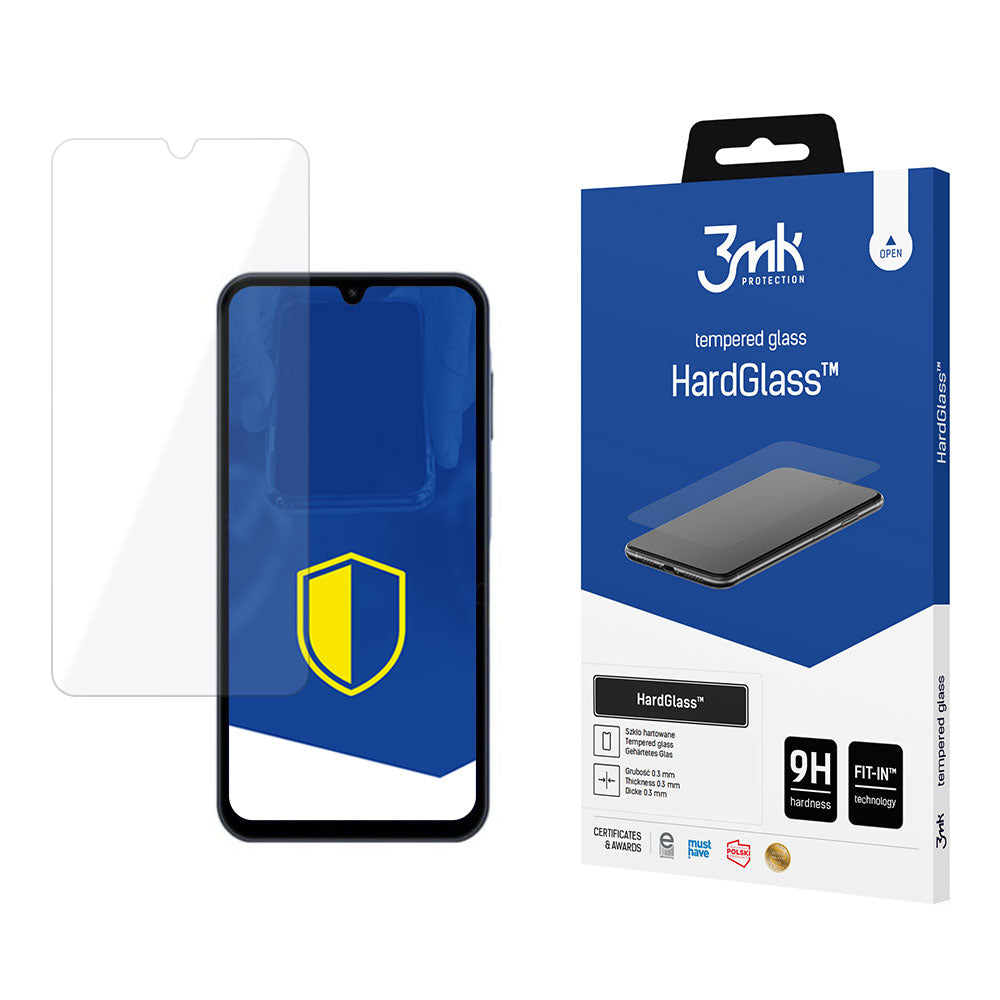 3MK HardGlass Screen Protector за Samsung Galaxy A15 5G A156 / A15 A155 / A25 A256, със стъклена защита, пълно залепване