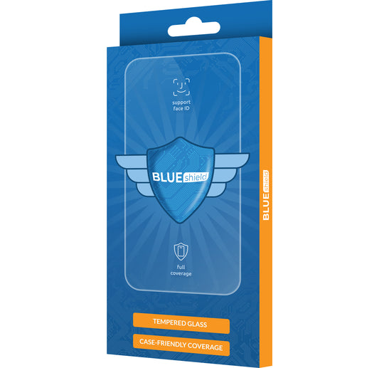 Защитно фолио Blue Shield за екран на Honor Magic6 Lite, закалено стъкло, Edge Glue, подходящо за калъф, черно