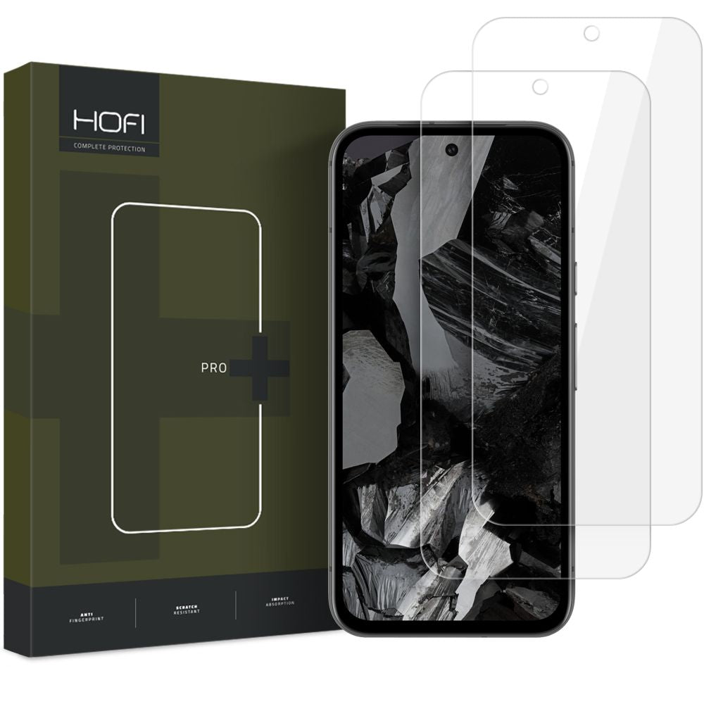 HOFI Glass PRO+ Защитен екран за Google Pixel 9 / 9 Pro, защитно стъкло, пълно лепило, комплект 2 броя, 2.5D 