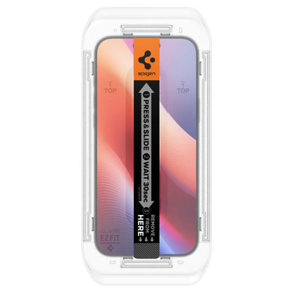 Защитно фолио за екран Privacy Spigen GlastR EZ FIT за Apple iPhone 17 Pro / 17 / 16 Pro, Закалено стъкло, Пълно лепило, Комплект 2 броя AGL07929