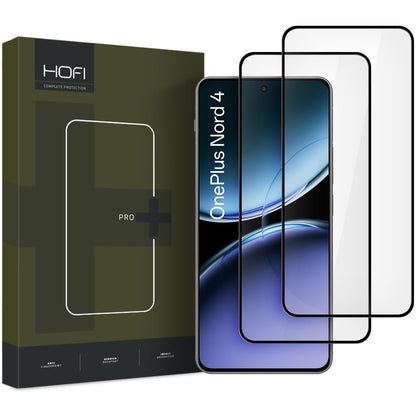 HOFI Glass PRO+ Защитен екран за OnePlus Nord 4, Защитно стъкло, пълно лепило, комплект 2 части, 2.5D, черен