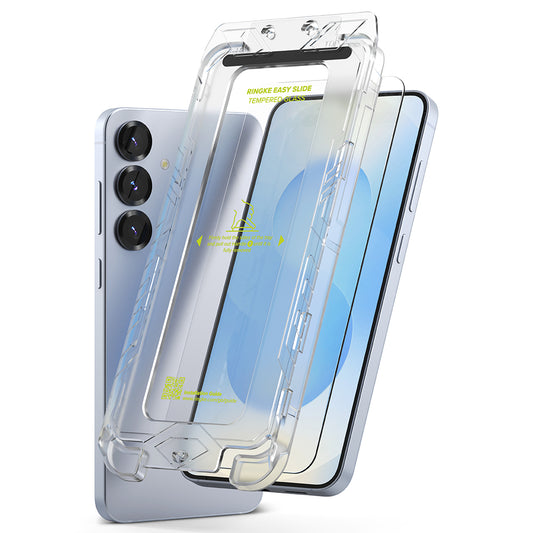 Защитно фолио за екран Ringke Easy Slide за Samsung Galaxy S25+ S936, закалено стъкло, пълно залепване, комплект 2 броя