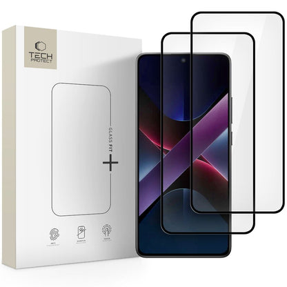 Защитно фолио за екран Tech-Protect FIT+ за Xiaomi Poco X7 Pro, Закалено стъкло, Пълно лепене, Комплект 2 броя, 2.5D