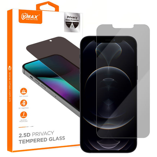Протектор за екран Privacy Vmax за Apple iPhone 12 Pro Max, закалено стъкло, пълно залепване, 2.5D