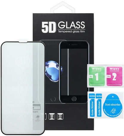 OEM защитно фолио за екран за Motorola Edge 60 Fusion / Edge 60, закалено стъкло, пълно залепване, 5D, черно