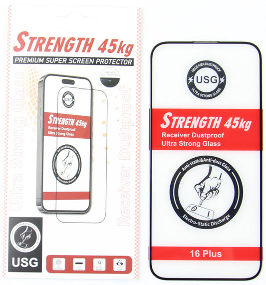 Протектор за екран OEM Ultra Strong 45KG за Samsung Galaxy A55 5G A556, закалено стъкло, пълно залепване, 2.5D, черен