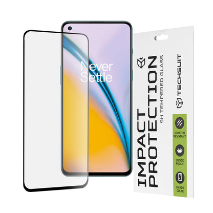 Протектор за екран Techsuit за OnePlus Nord 2T / Nord CE 5G / Nord 2 5G, закалено стъкло, пълно залепване, 111D, черен