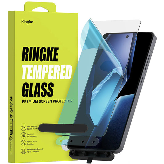 Защитно фолио Ringke за екран на OnePlus 13R, закалено стъкло, пълно залепване, комплект от 2 броя