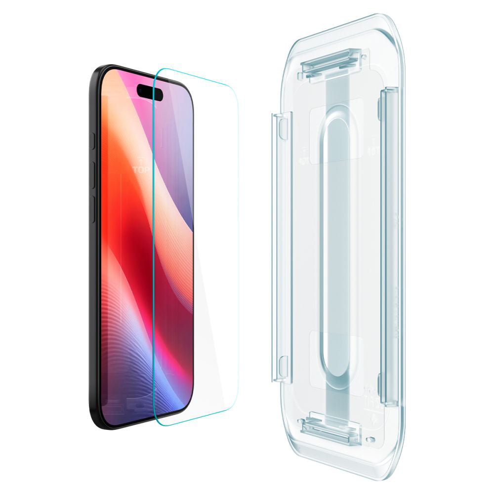 Защитно фолио за екран Spigen GlastR EZ FIT за Apple iPhone 17 Air, закалено стъкло, пълно залепване, комплект от 2 броя