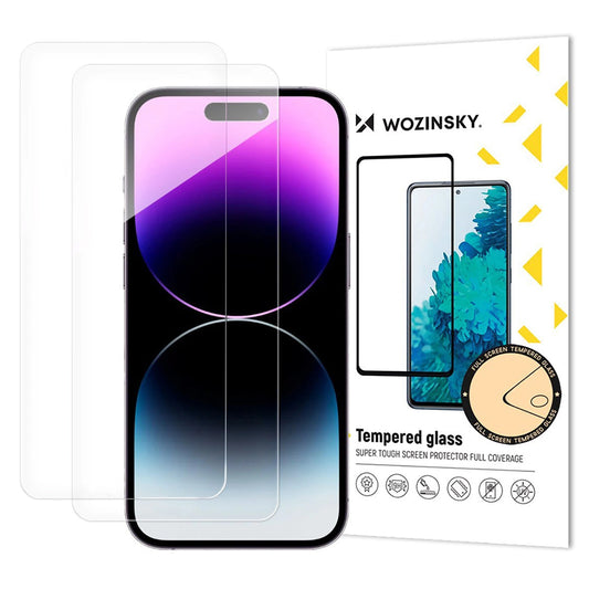 Защитно фолио WZK за екран на Apple iPhone 17 Air, закалено стъкло, Full Glue, комплект от 2 броя