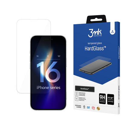 Протектор за екран 3MK HardGlass 2 за Apple iPhone 16 Pro Max, закалено стъкло, пълно залепване