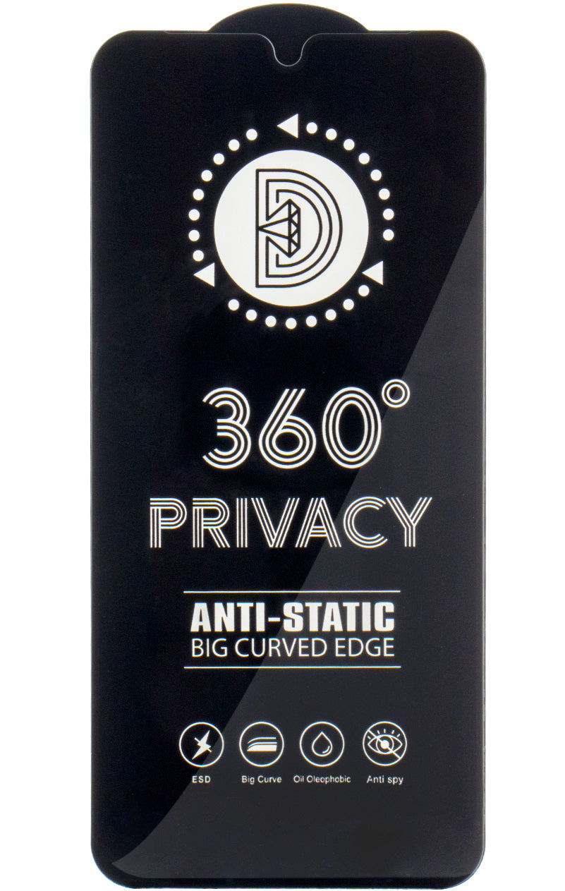 Протектор за екран Privacy OEM 360 за Apple iPhone 17 / 16 Pro, закалено стъкло, пълно залепване