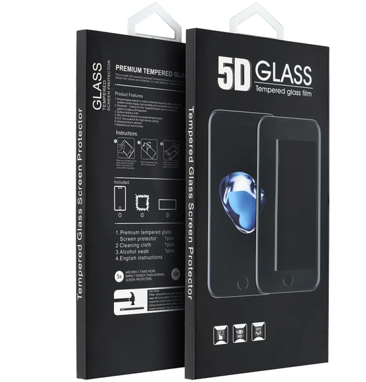 OEM протектор за екран за Xiaomi Redmi Note 15 Pro 4G / Note 15 Pro 5G, закалено стъкло, пълно залепване, 5D, черен