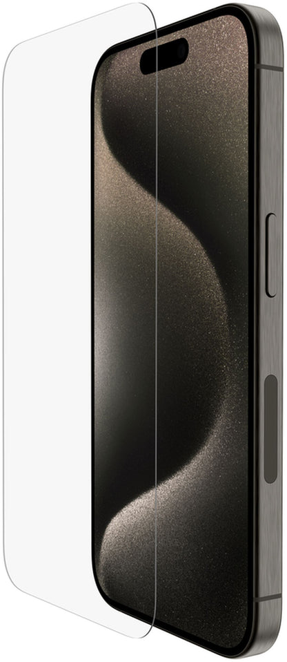 Протектор за екран Belkin ScreenForce TemperedGlass за Apple iPhone 15 Pro Max, закалено стъкло, пълно залепване OVA138zz