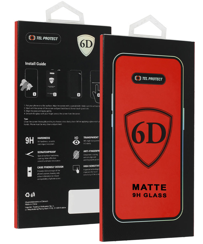 Матиран протектор за екран OEM за Apple iPhone 18 Pro Max, закалено стъкло, Full Glue, 6D, черен
