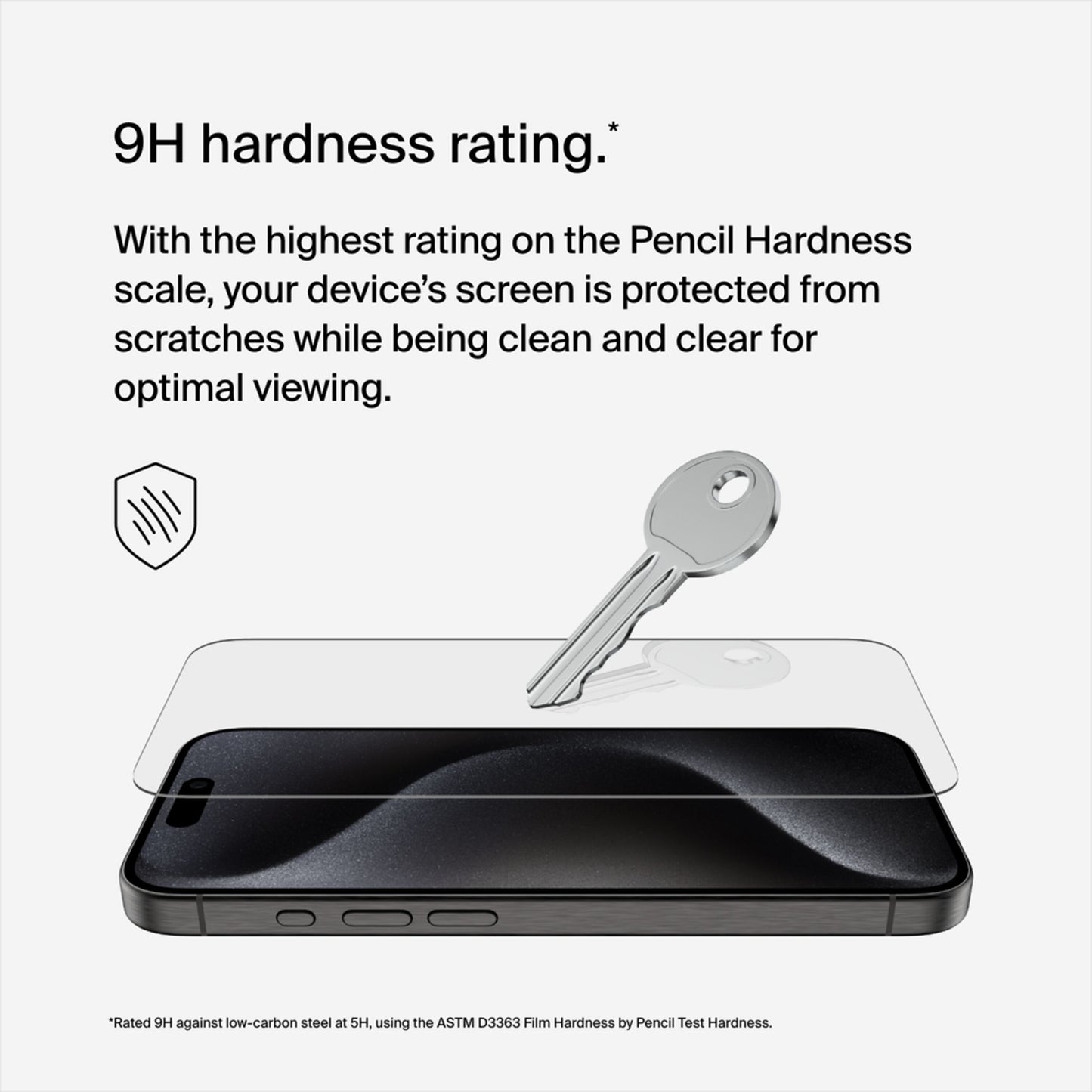 Протектор за екран Belkin ScreenForce TemperedGlass за Apple iPhone 15 Pro, закалено стъкло, пълно залепване OVA137zz