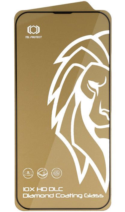 Протектор за екран Tel Protect 10X HD DLC Diamond Coating за Apple iPhone 17 / 16 Pro, закалено стъкло, Full Glue, черен