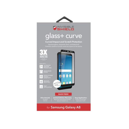 Zagg Glass Curve Screen Protector за Samsung Galaxy A8 A800, стъклен щит, пълно залепване, черен 200101437 