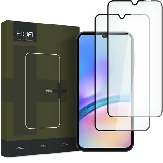 HOFI Glass PRO+ Screen Protector за Samsung Galaxy A05s A057, стъклен щит, пълно лепило, комплект 2 броя, 2.5D, черен