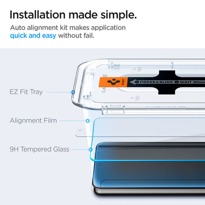 Spigen GlastR EZ FIT Screen Protector for Samsung Galaxy S25+ S936 / S24+ S926, Tempered Glass, Full Glue, Set of 2 pieces AGL07432