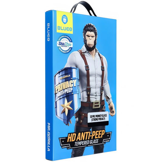 Защитно фолио Privacy Blueo за Apple iPhone 16 Pro, закалено стъкло, пълно лепило, 5D