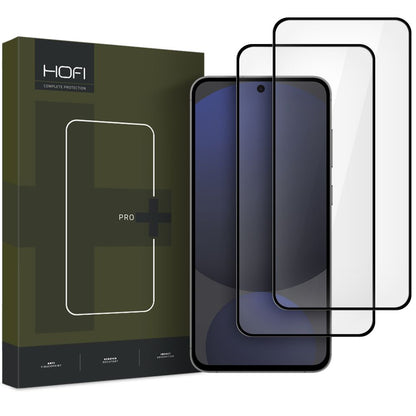 HOFI Glass PRO+ Screen Protector за Samsung Galaxy S24 FE S721, защитно стъкло, пълно лепило, комплект 2 броя, 2.5D, черен