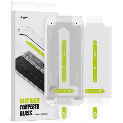 Ringke Easy Slide Screen Protector за Samsung Galaxy S24 Ultra S928, със стъклена защита, с пълно лепило, комплект 2 броя 