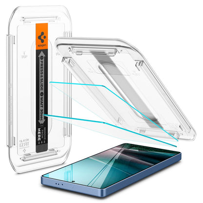 Защитно фолио за екран Spigen GlastR EZ FIT HD за Samsung Galaxy S25 Ultra S938, закалено стъкло, пълно залепване, комплект от 2 броя AGL09082