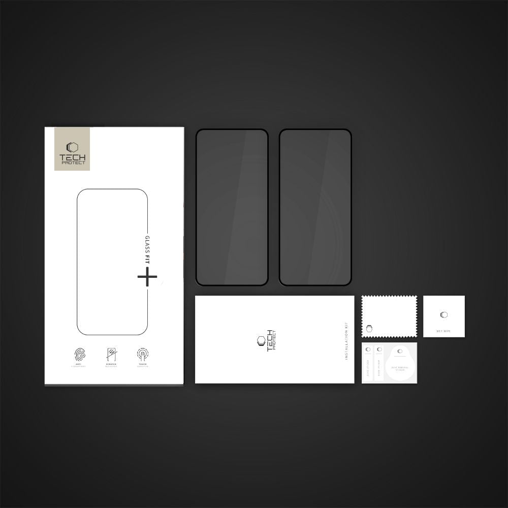 Защитно фолио за екран Tech-Protect FIT+ за Xiaomi Poco X7 Pro, Закалено стъкло, Пълно лепене, Комплект 2 броя, 2.5D