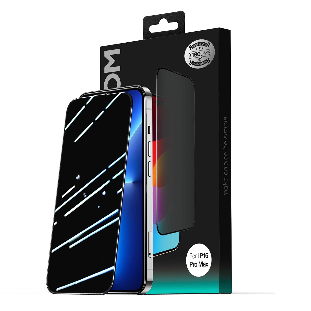 Защитно фолио за екран Privacy Joyroom JR-MLG0283 за Apple iPhone 16 Pro Max, закалено стъкло, пълно залепване, 2.5D