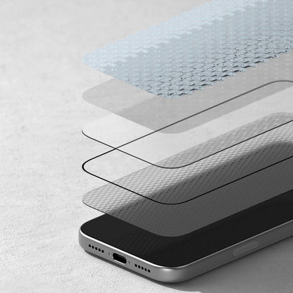 Протектор за екран Ringke Easy Slide AR за Apple iPhone 17 Pro, закалено стъкло, пълно залепване, 2.5D, черен