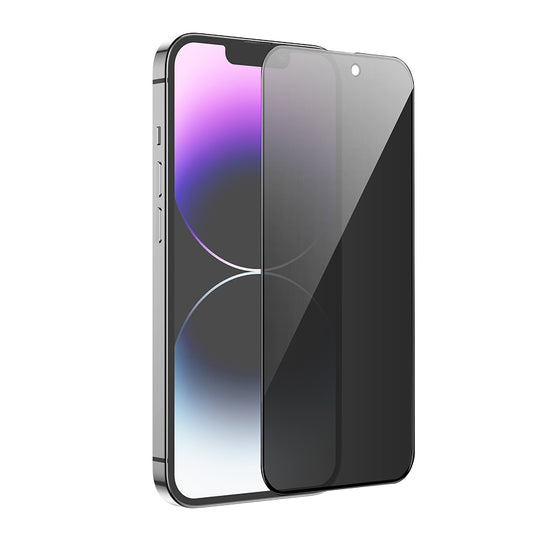 Защитно фолио за екран Privacy HOCO G15 за Apple iPhone 16 Plus / 15 Plus, Закалено стъкло, Пълно лепило, 5D