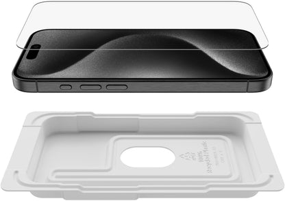 Протектор за екран Belkin ScreenForce TemperedGlass за Apple iPhone 15 Pro Max, закалено стъкло, пълно залепване OVA138zz