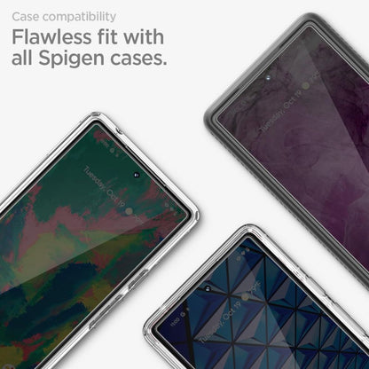 Spigen Alm GlastR Screen Protector за Google Pixel 8 Pro, пълно залепване, със защита от стъкло, комплект 2 броя