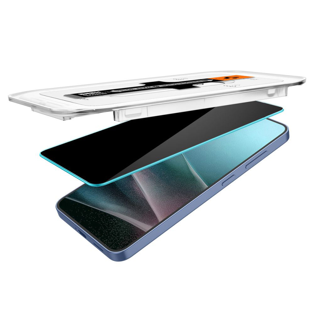 Протектор за екран Privacy Spigen GlastR EZ FIT HD за Samsung Galaxy S25 S931 / S24 S921, закалено стъкло, пълно залепване, комплект 2 броя
