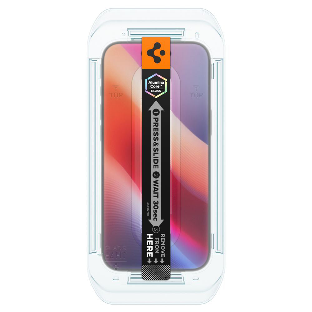 Защитно фолио за екран Spigen GlastR EZ FIT за Apple iPhone 17 Air, закалено стъкло, пълно залепване, комплект от 2 броя