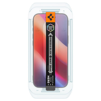 Защитно фолио за екран Spigen GlastR EZ FIT за Apple iPhone 17 Air, закалено стъкло, пълно залепване, комплект от 2 броя