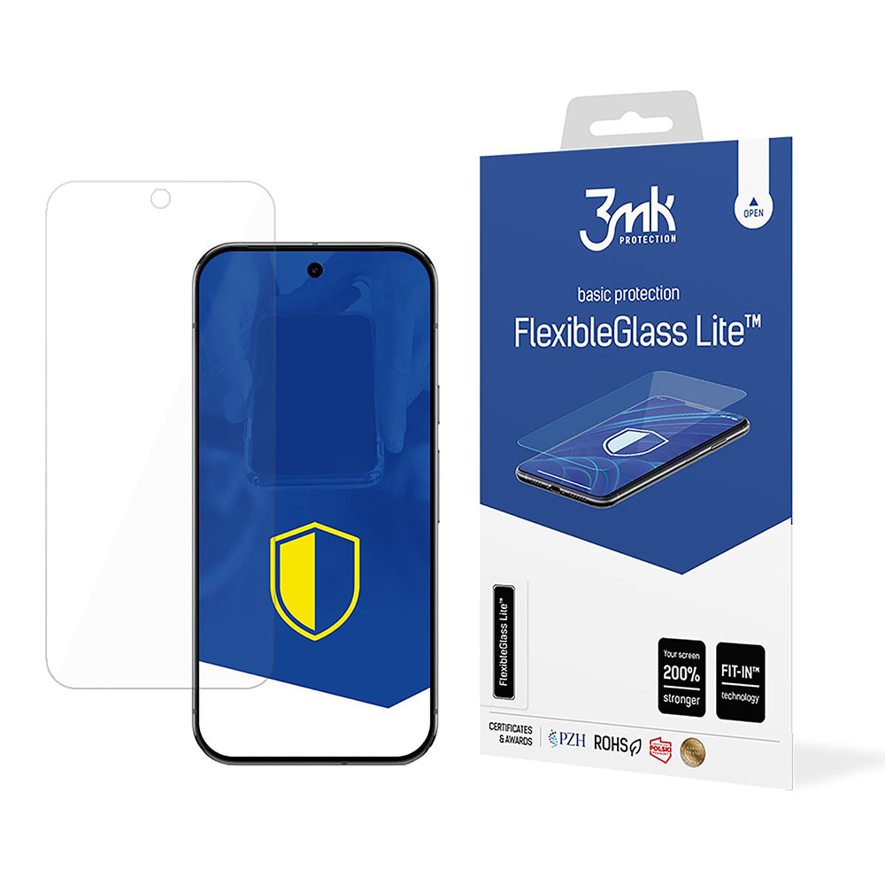Протектор за екран 3MK FlexibleGlass Lite за Google Pixel 9 Pro XL, гъвкаво стъкло, пълно залепване