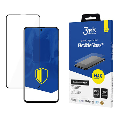 Протектор за екран 3MK FlexibleGlass Max за Samsung Galaxy A52s 5G A528 / A52 5G A526 / A52 A525, гъвкаво стъкло, пълно залепване, черен