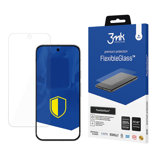 Протектор за екран 3MK FlexibleGlass за Google Pixel 9 Pro XL, гъвкаво стъкло, пълно залепване