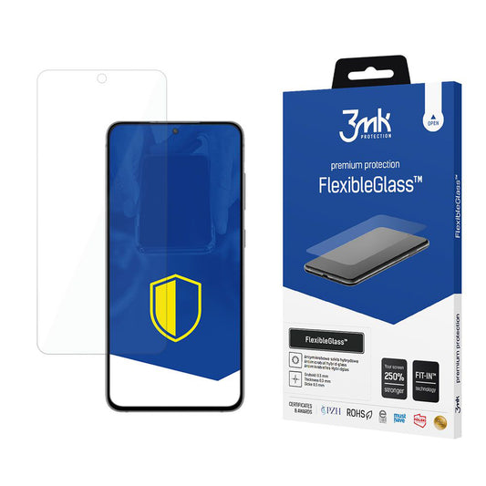 Протектор за екран 3MK FlexibleGlass за Samsung Galaxy S21 FE 5G G990, гъвкаво стъкло, пълно залепване