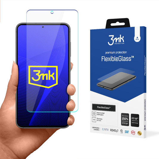 Протектор за екран 3MK FlexibleGlass за Samsung Galaxy S23 S911, гъвкаво стъкло, пълно залепване