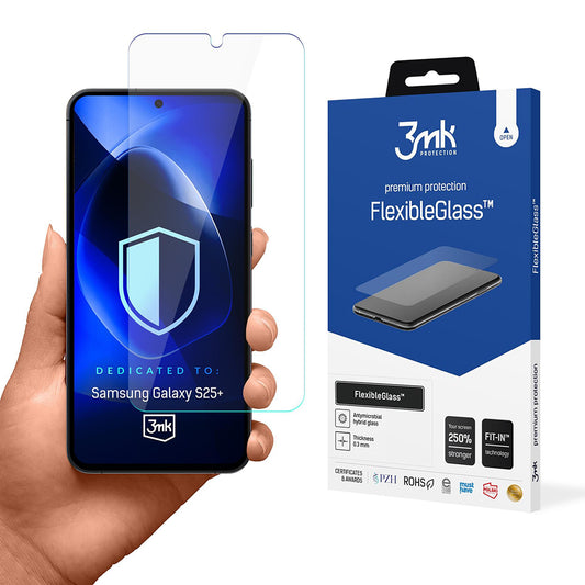 Протектор за екран 3MK FlexibleGlass за Samsung Galaxy S25+ S936, гъвкаво стъкло, пълно залепване