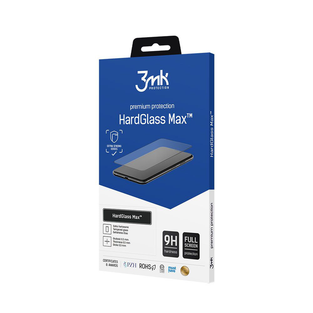 Протектор за екран 3MK HardGlass Max за Apple iPhone 16 Pro, закалено стъкло, пълно залепване, черен