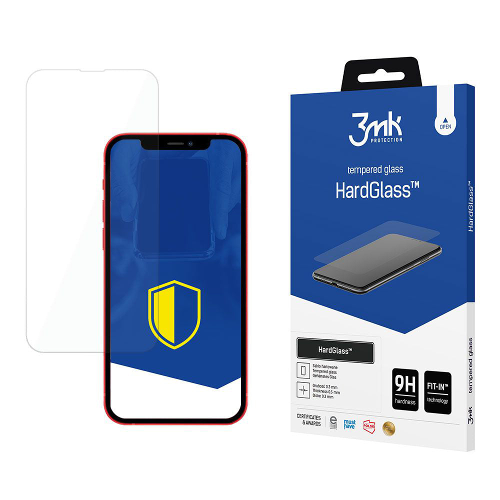 Протектор за екран 3MK HardGlass за Apple iPhone 13, закалено стъкло, пълно залепване